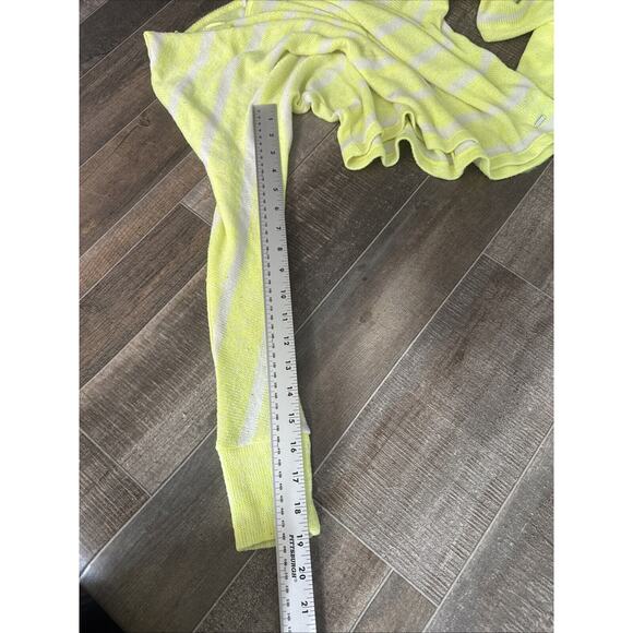 Aeropostale Crop‎ Top Sweater Lime Green And White Stripes - Picture 6 of 6